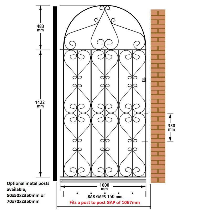 Uriegas Gate Fencing, 107cm W X 190cm H