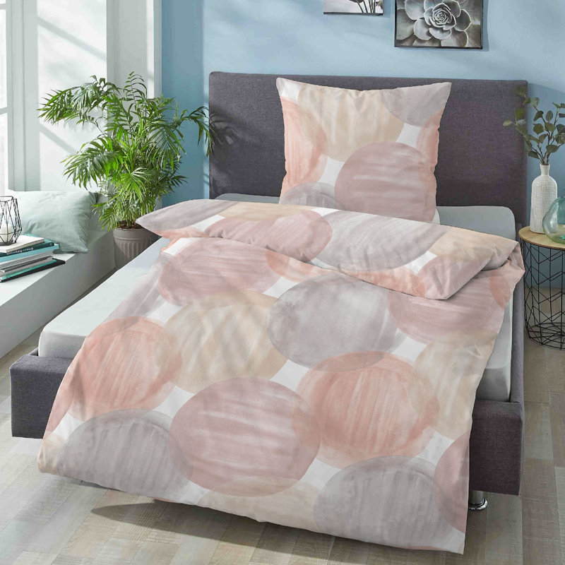 Sateen 80 TC 2 Piece Duvet Cover Set, Gray, 155 x 220 cm + 80 x 80 cm 