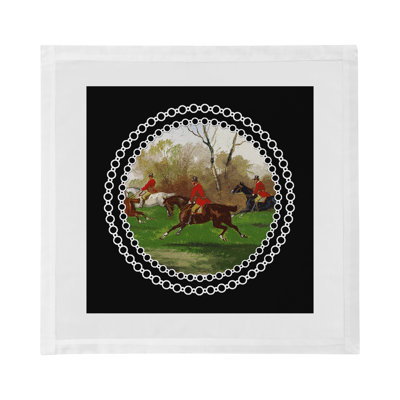 English Hunting Cotton Sateen Dinner Napkins