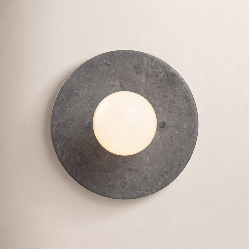 Ceramic Flush Mounted Sconce, Antique Copper