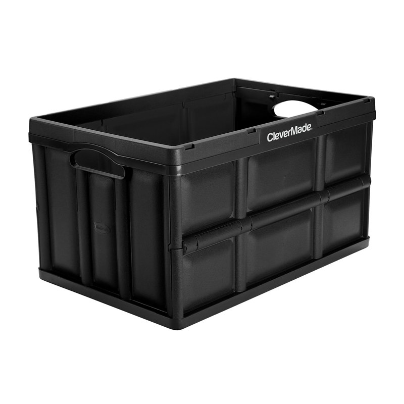 CleverMade Plastic Box, Black, 64 Qt.