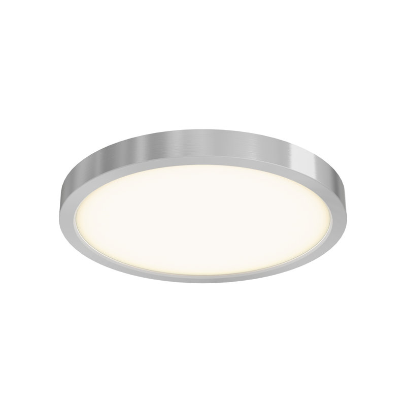 Plafonnier encastré 1 lumière Hayden-Blu, Nickel satiné, H 1 po x l 6 po x P 6 po