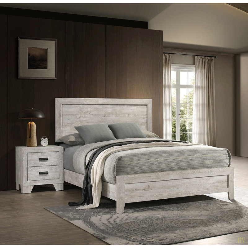 Table de chevet transitionnelle 1Pc 2 tiroirs avec quincaillerie en métal pour chambre à coucher
