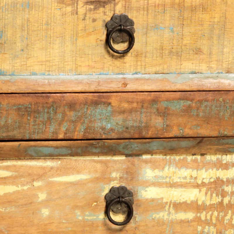 Nantucket Distressed Painted Reclaimed Hardwood 3-Drawer Storage Night Stand