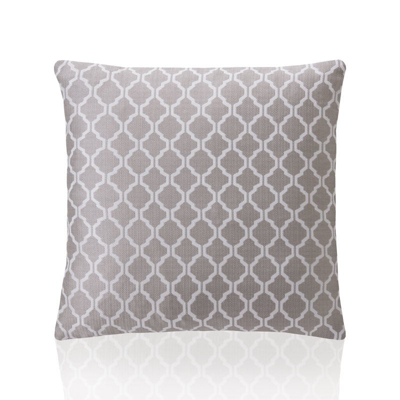 Dareece Geometric Square Throw Cushion, 55 x 55cm, Latte/Grey