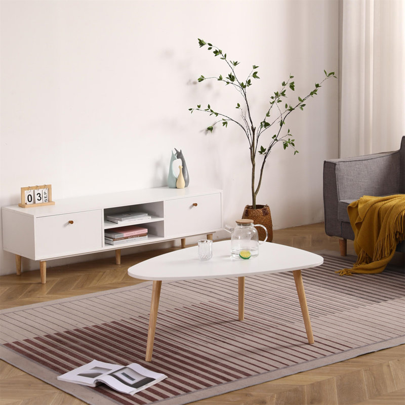 Table basse en forme d'œuf, H 16,14 po x L 37,4 po x l 27,56 po