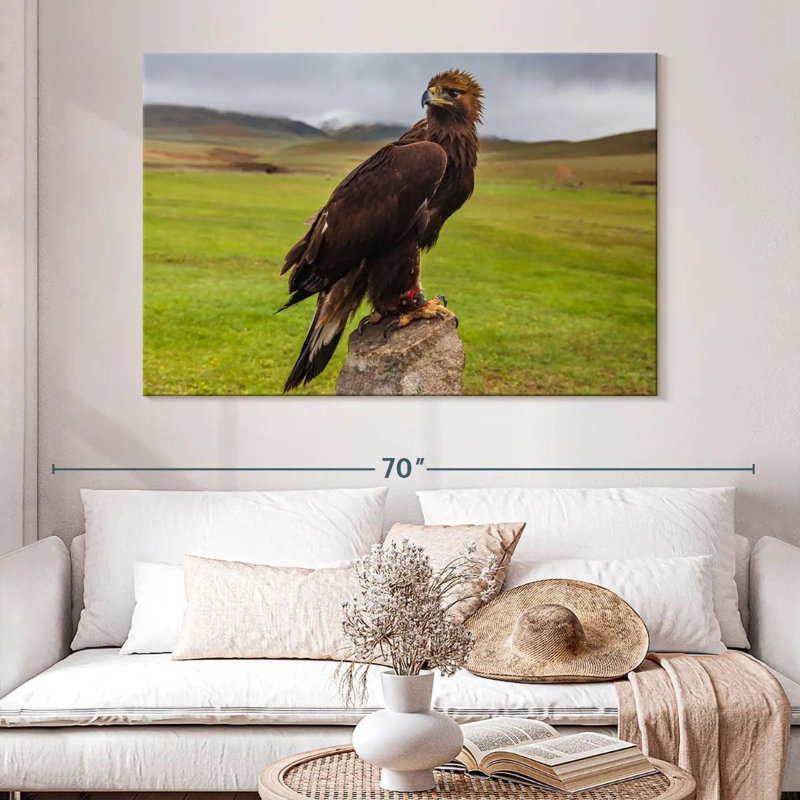 Brampt Eagle On Stone, 34" H x 51" W