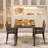 Extendable Drop Leaf Dining Set With 4 Upholstered Chairs, 63" Kitchen Table Set For 4-8 People , Mdf Wood, Rustic Brown-1933501176-1933501181
