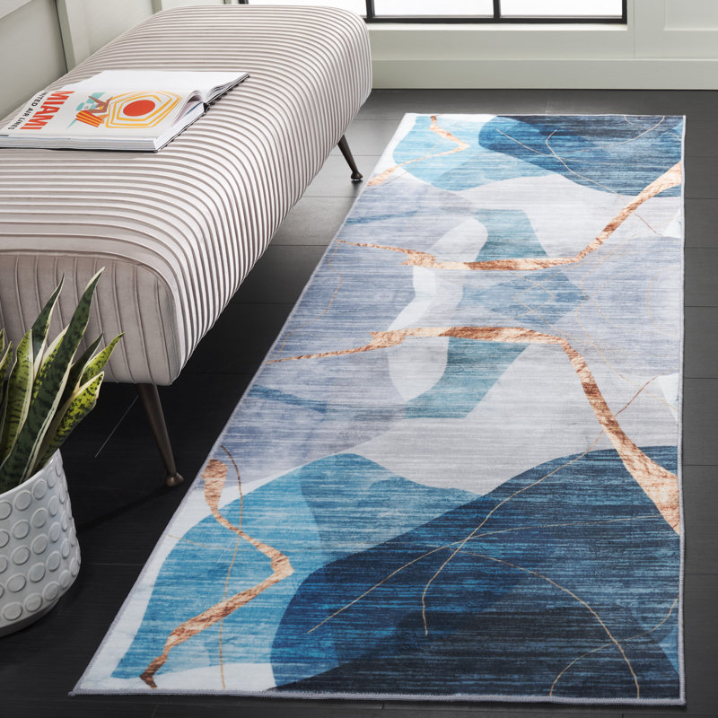 Josalina Monica Performance Machine Washable Abstract Rug, Runner 2'6" x 8'