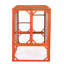 Cage à chat en orange, avec treillis galvanisé et base en planche d'asphalte, 3 perchoirs réglables, orange