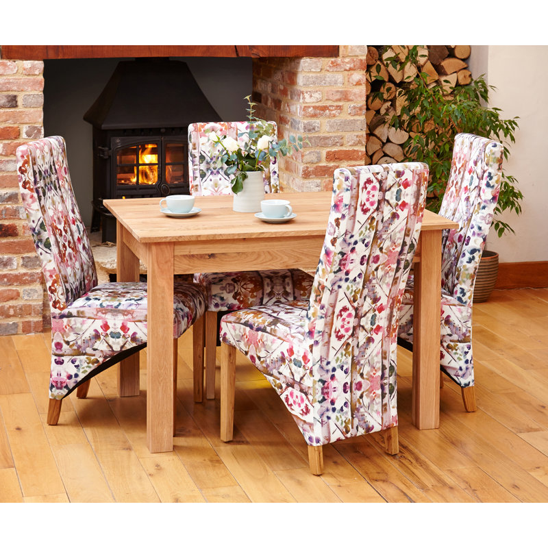 Oscar Oak Solid Wood Dining Table, 80cm H x 150cm W x 90cm D