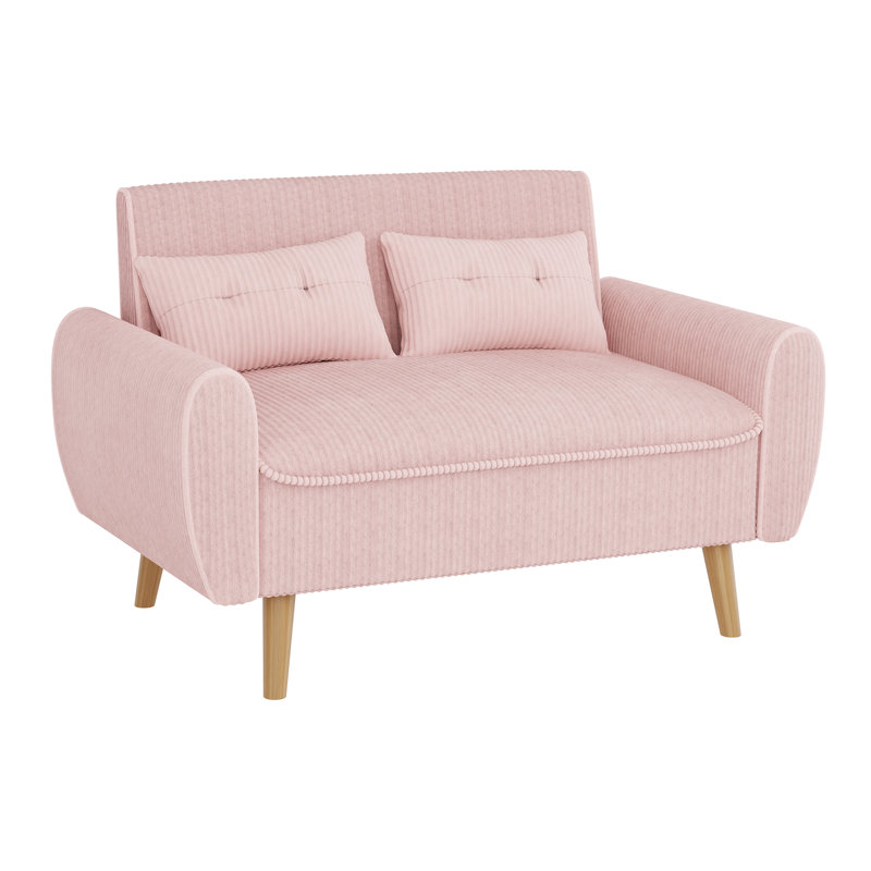 Julizza 49" Upholstered Sofa Loveseat, Pink