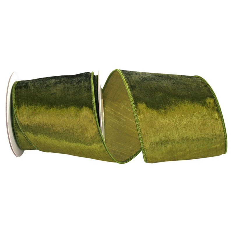 4'' Fabric No Theme Ribbon, Olive