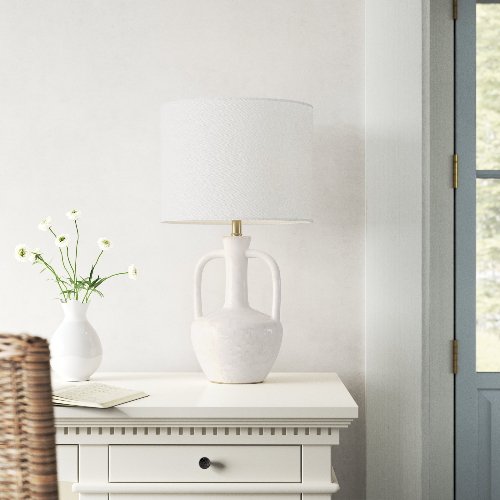 Argentina Ceramic Table Lamp, White