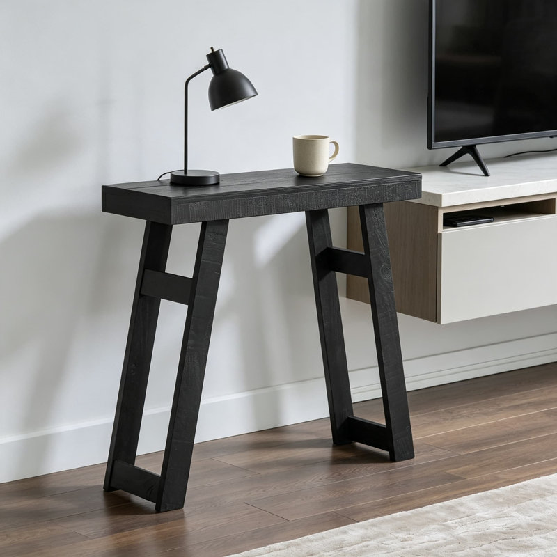 Console en bois massif pour le vestibule, le couloir et le salon, canapé-lit étroit de style campagnard moderne avec structure en bois de pin robuste, table d'appoint facile à assembler