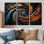 Golden Fractal Celestial Spiral Balance VI - Ensemble d'art mural abstrait fractal
