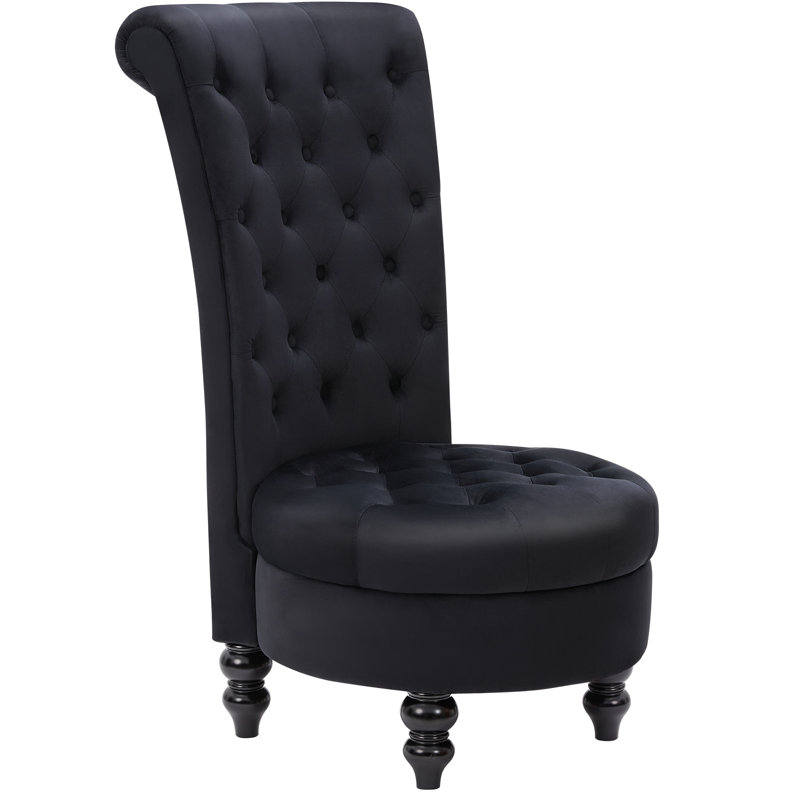 Annig Velvet Side Chair, Black Velvet
