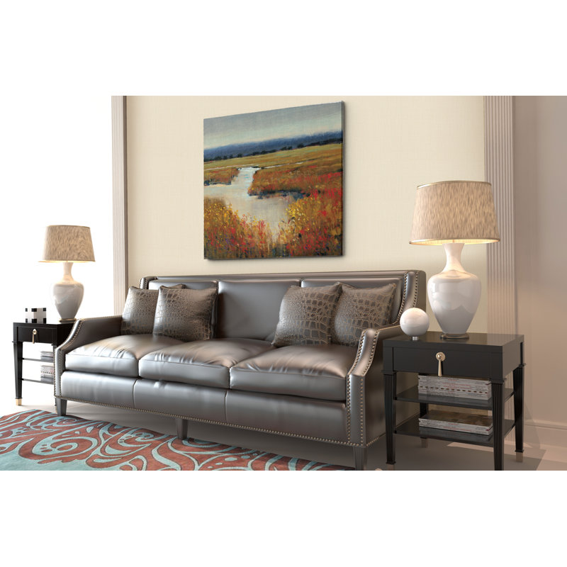« marshaling land i », peinture, H 24 po x l 24 po x P 1,5 po, Toile tendue