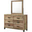 Ensemble de chambre à coucher 6 pièces Biloxi - Lit avec commode, miroir, commode et 2 tables de chevet-923822877-942873433