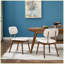 Ensemble de 2 chaises de salle à manger en bois, chaises de cuisine rembourrées en tissu moderne, chaises de salle à manger de style maison de campagne
