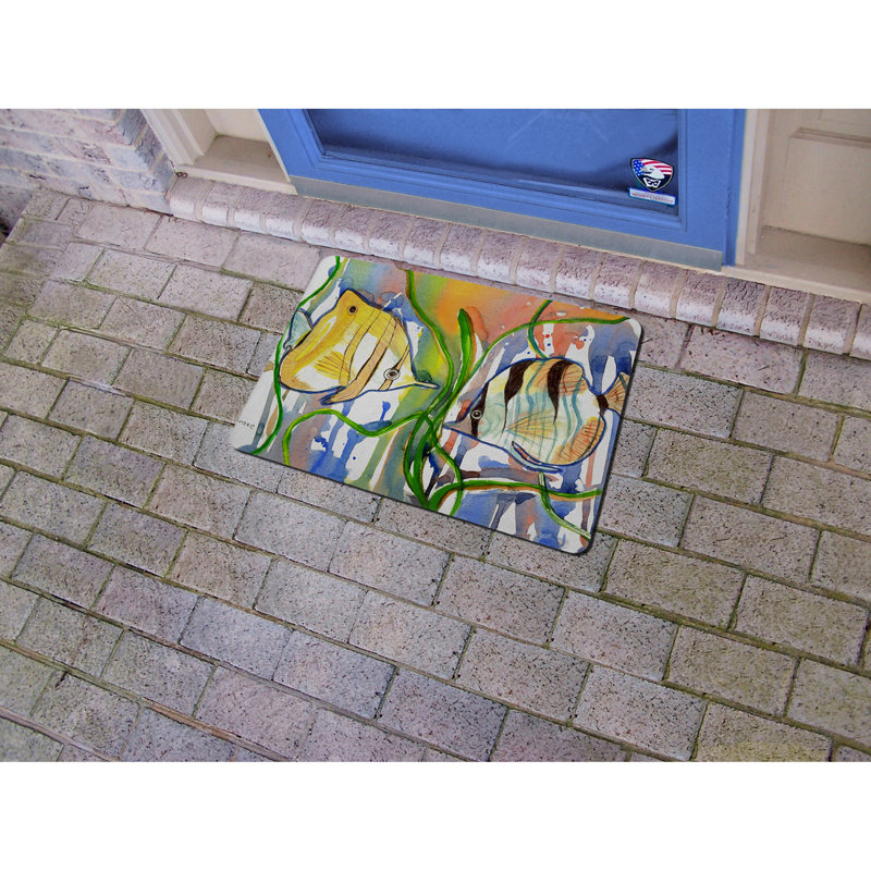 Tapis d'entrée / extérieur Trejo Angelfish, Rectangle 1 pi 6 po x 2 pi 2 po