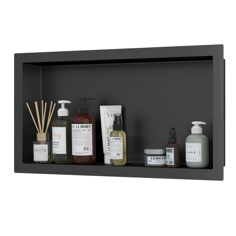 Armoire encastrée simple 13,9 "x 25,8" Niche, Noir mat, Non, Metal