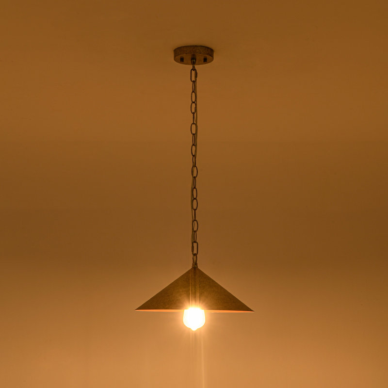 Luminaire suspendu conique en métal 1 lumière