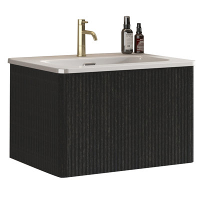 Chic meuble-lavabo avec lavabo intégré et rangement abondant pour transformer votre salle de bain
