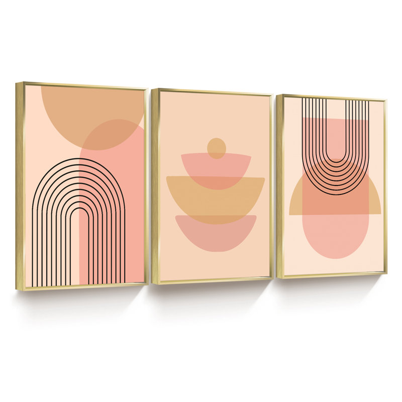 3 - Pieces, 16" H x 36" W x 1.5" D, Gold
