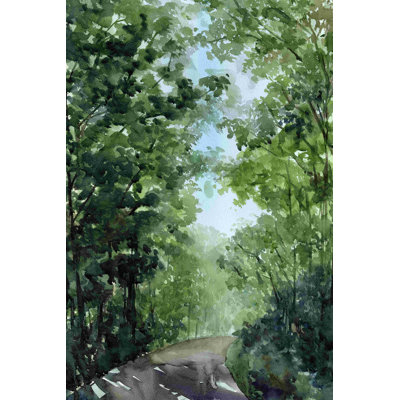 Sentier dans les bois, aquarelle