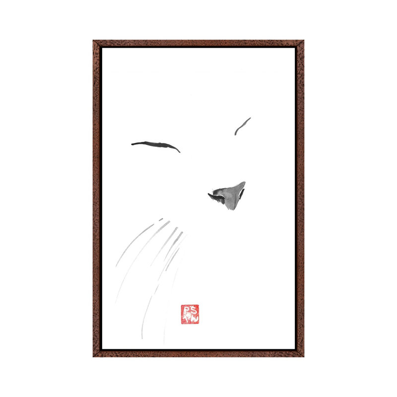 Blanc by Péchane - Print on Canvas, 152.5 cm H x 101.5 cm W, Classic Brown Wood Framed
