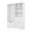 Arbre d'entrée multifonctionnel avec tablettes et tiroirs de rangement, armoire à chaussures élégante avec banc, portemanteau moderne avec crochets pour les entrées de couloir, blanc-2060510868