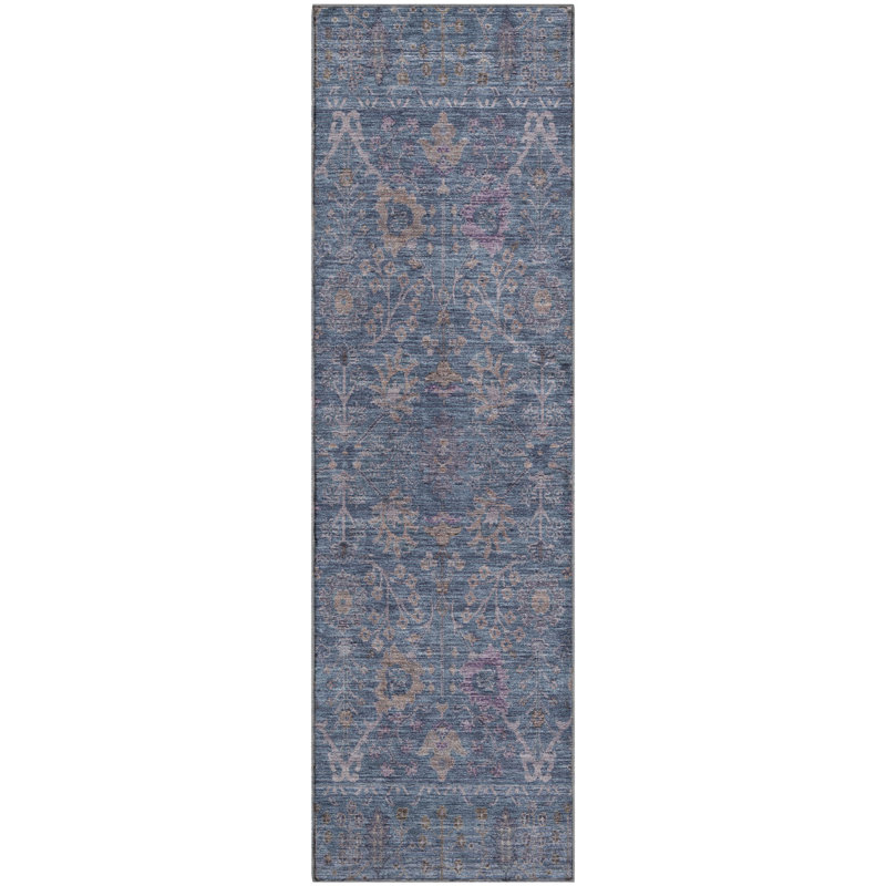 Premium Machine Washable Wayne AMF1106 Global Rug, Runner 2'3" x 7'6"
