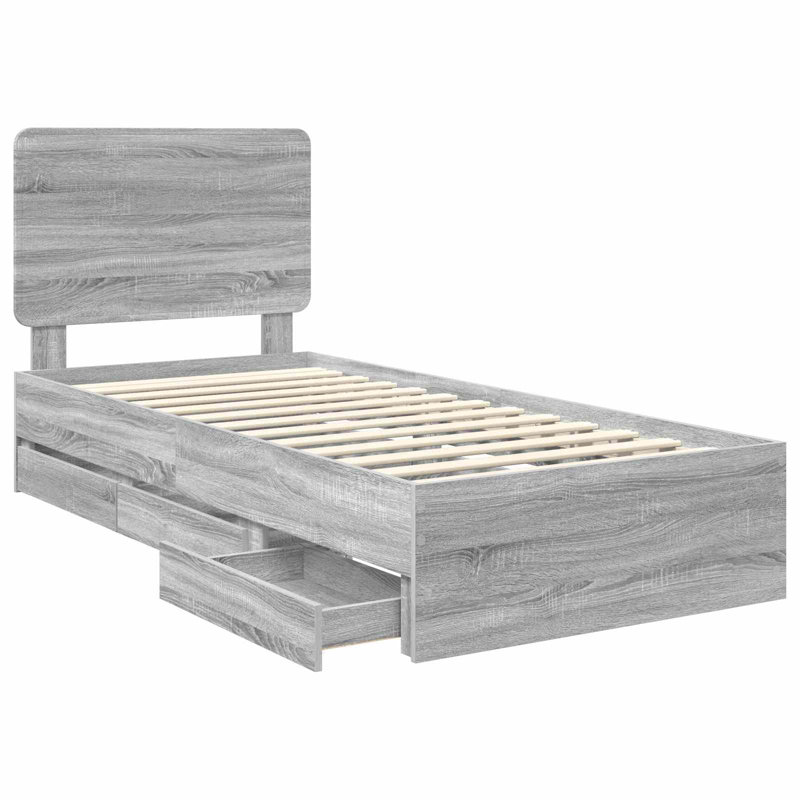 Bed Frame, Small Single (2'6), Grey Sonoma