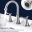 Robinet de salle de bain espacé de 8 po en nickel brossé - 3 trous avec bec rotatif à 360 ° et corrosion par drain escamotable, construction en métal pour lavabo, bec pivotant de 8 po, tuyaux, longue durée de vie-126706852