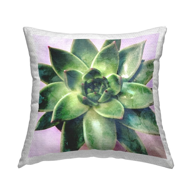 Coussin d'extérieur Lush Succulent Leaves