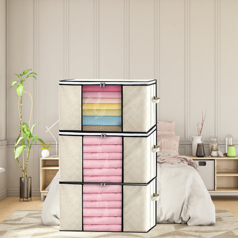 Ensemble de sacs de rangement en tissu, Beige