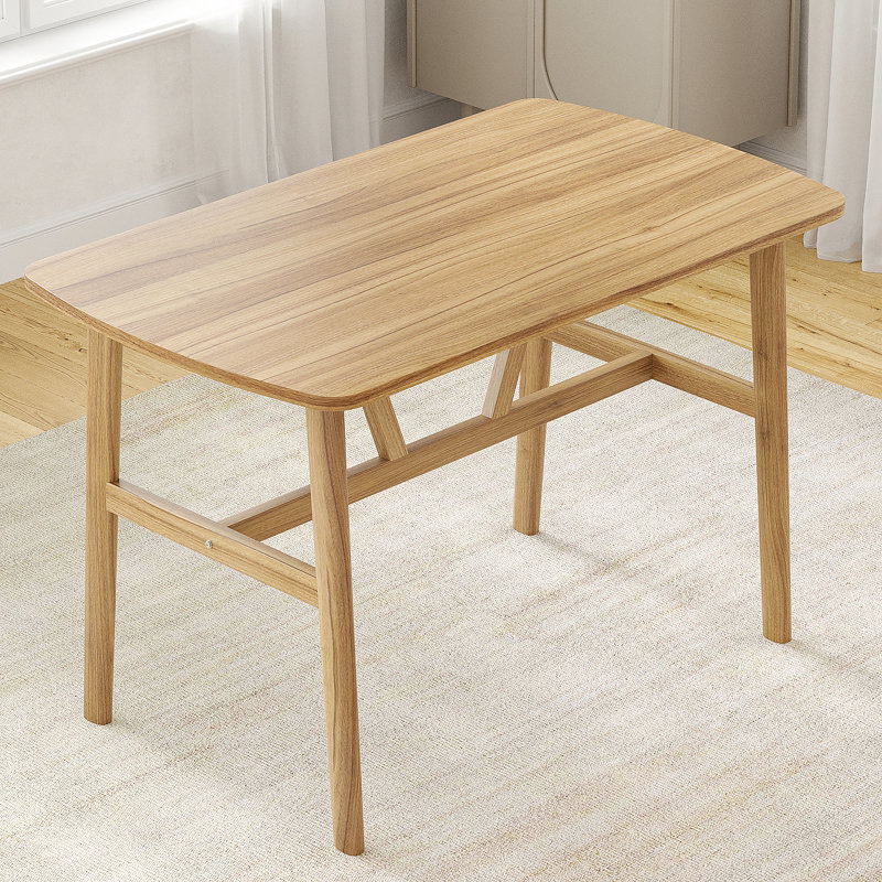 Table de salle à manger rectangulaire en bois pour la famille et les amis, avec une structure en métal robuste, idéale pour diverses réunions et une utilisation quotidienne