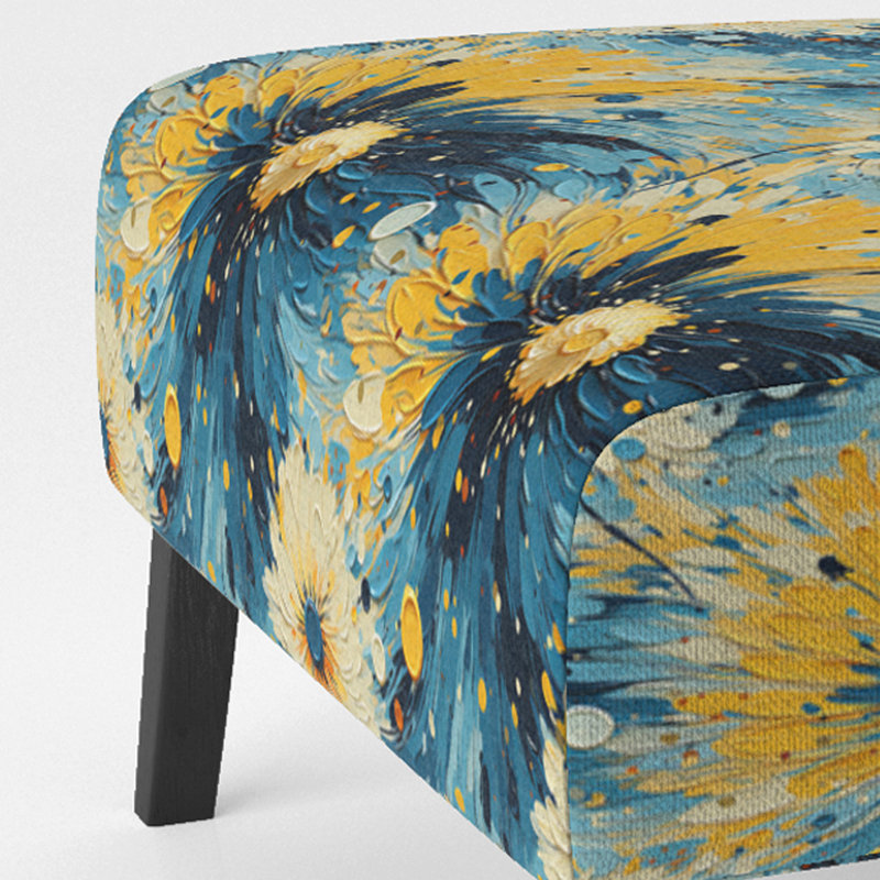 Popart Digital Doodle Explosion - Fauteuil de chambre rembourré contemporain, fauteuil moderne abstrait