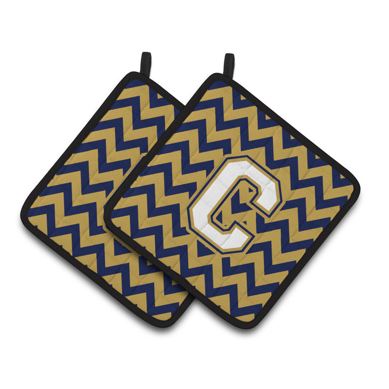 Poignée à chevrons, C, Bleu marine/doré