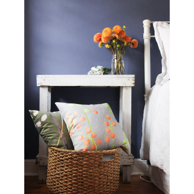 Square Pillow Cover & Insert, White/ Medium Gray