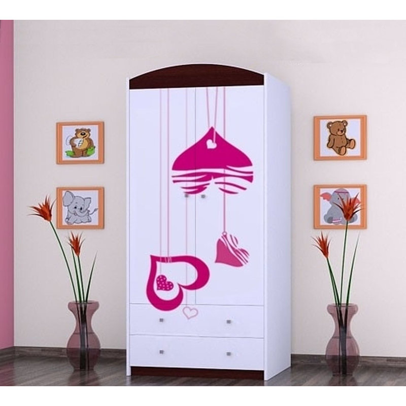 Cloutier 2 Door Wardrobe, Black