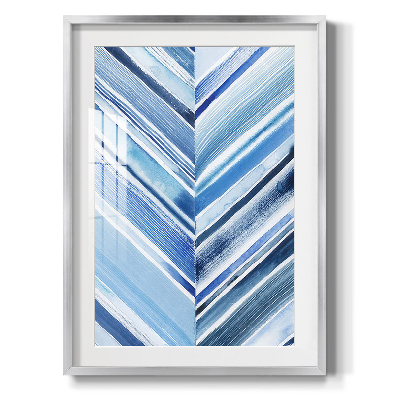 Vague de crêtes II - impression encadrée, H 28,5 po x l 20,5 po, Argent argent