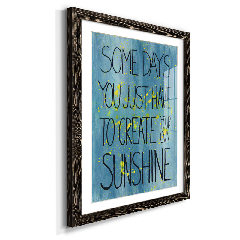 Sunshine - cadre photo, impression d'art textuel sur papier, H 31,5 po x l 23,5 po x P 1,5 po, Noir