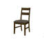 Chaise de salle à manger, hauteur 37 po, ensemble de 2, rembourrée, latérale, salle à manger, cuisine, bois massif brun, tissu brun, transitionnel