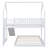 White Twin Over Full Bunk Bed With Slide, , And Long-Lasting Build House-Shaped Slide & Color, Build, Full Guardrail-937895683