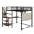 Full Size Loft Metal Bed With Charging Station And LED-881503348
