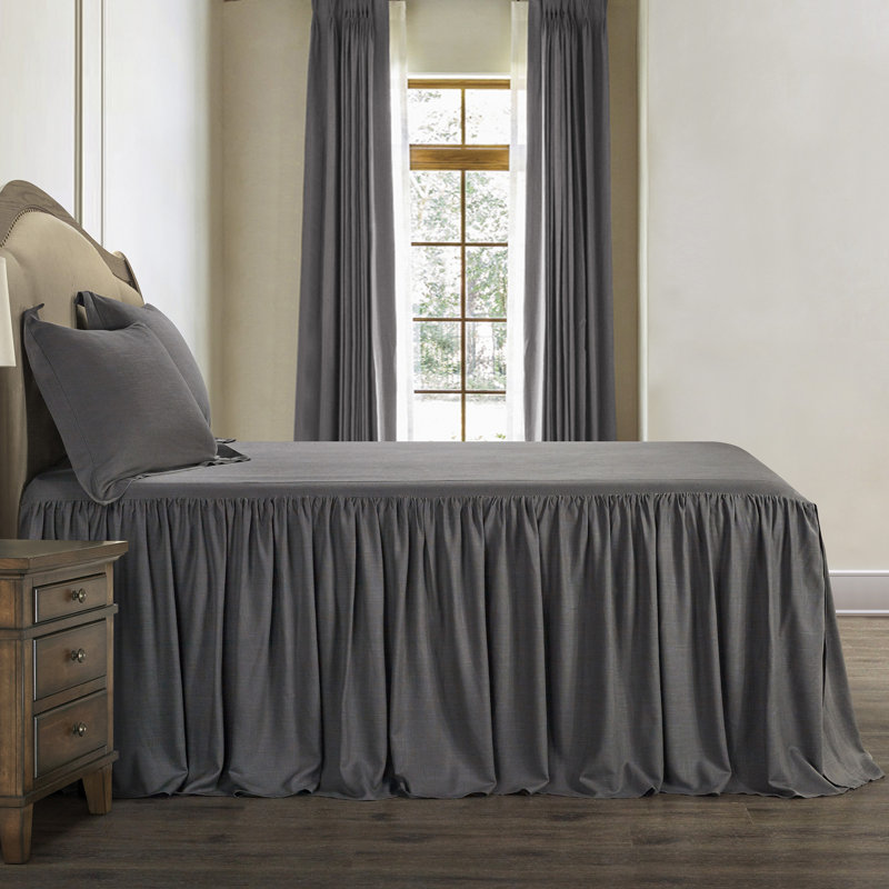 Luna Washed Linen Romantic Classic Chic Casual Modern Rustic Farmhouse Bedspread Set, Full Bedspread + 2 Standard Shams