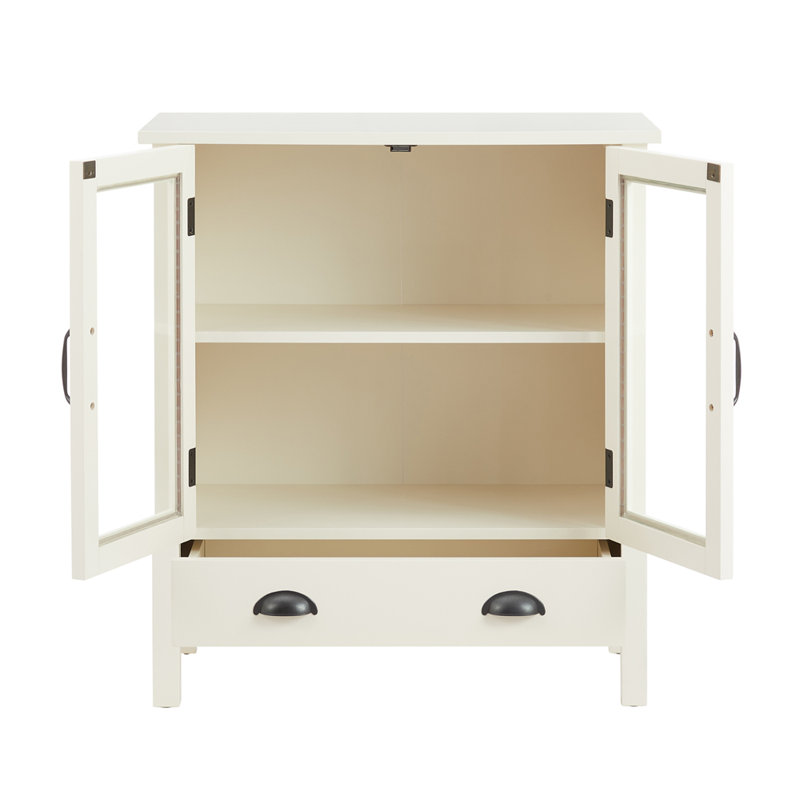Nalaiya Accent Cabinet, White, Antique Bronze