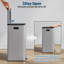 Poubelle double Step, bacs de recyclage 60L / 15,85 gallons avec couvercle, 2 poubelles amovibles, pédale, grande poubelle double en acier inoxydable pour la cuisine, la salle de bain, argent-123164228